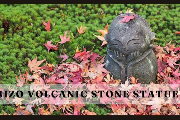 Jizo volcanic stone statue